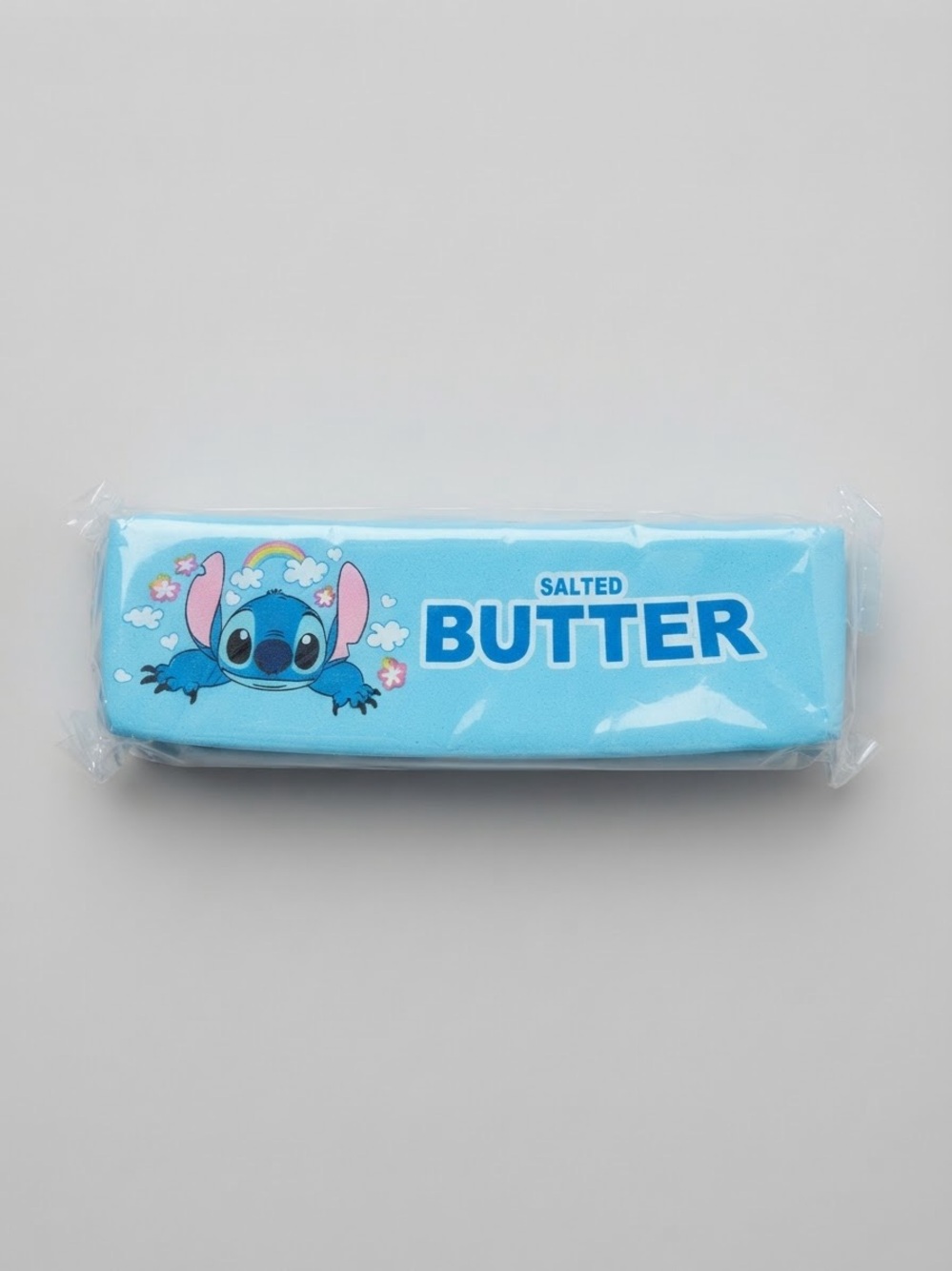 Stitch Salted Butter Squishy Toy Blue Rainbow Flowers Soft Sensory Fidget